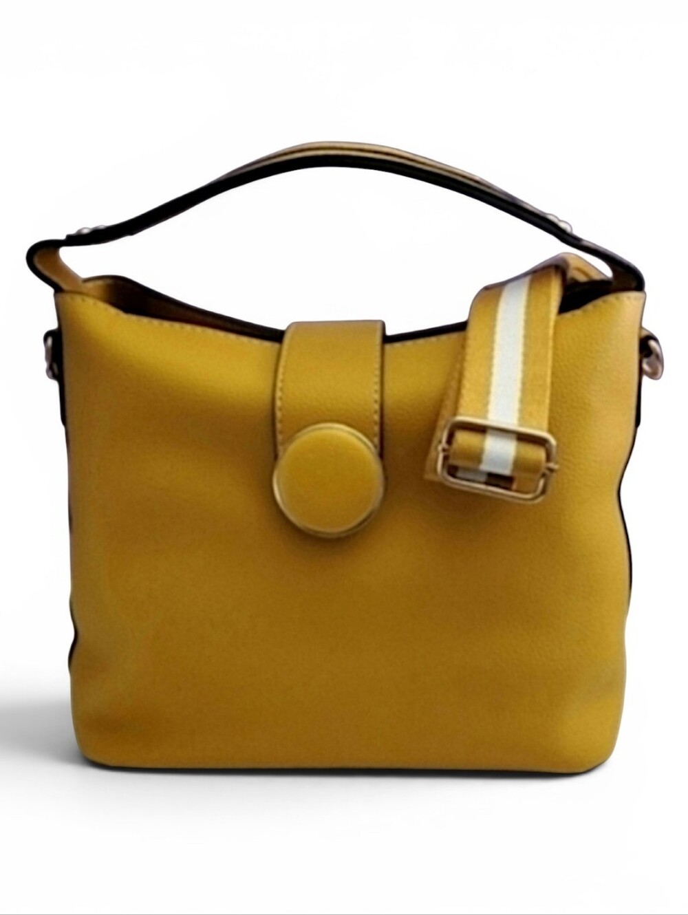 Yellow Crossbody with Button Snap Closure